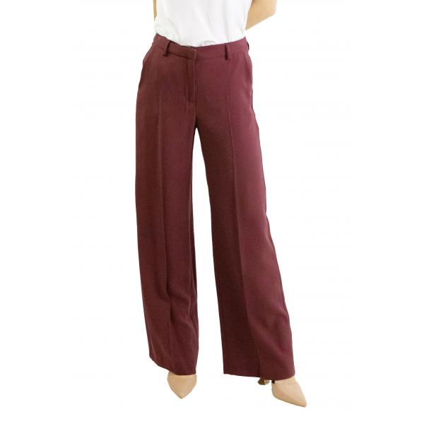 Pantalone in viscosa con bottone palazzo Options 